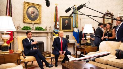 Prime Minister Rutte of the Netherlands and President Trump of the United States in the White House on 18 July 2019
