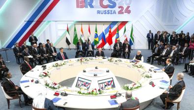 Restricted-format meeting at the 2024 BRICS Summit in Kazan, Russia