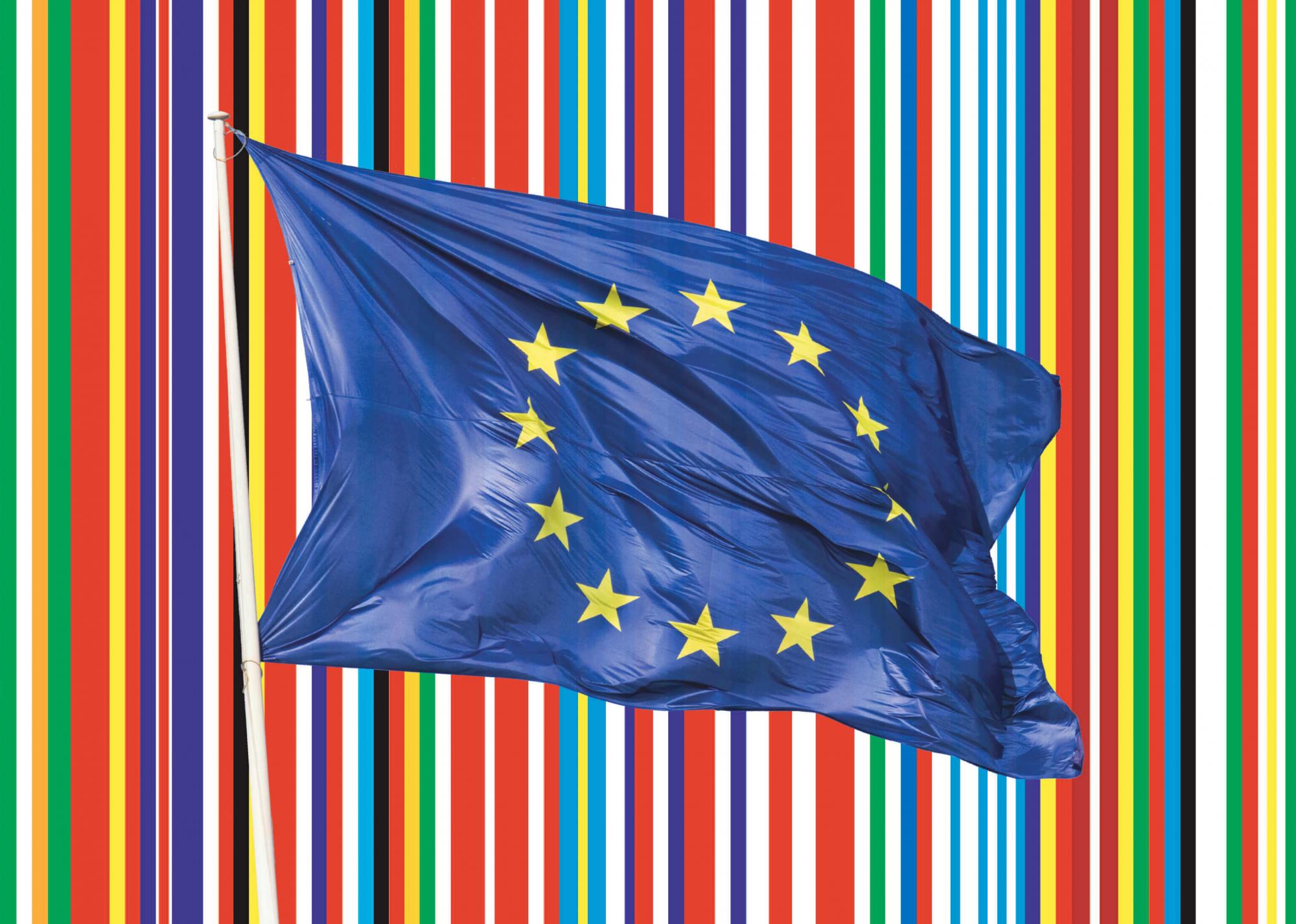 Barcode image of European Member States © OMA EU flag © Shutterstock / edited by Textcetera